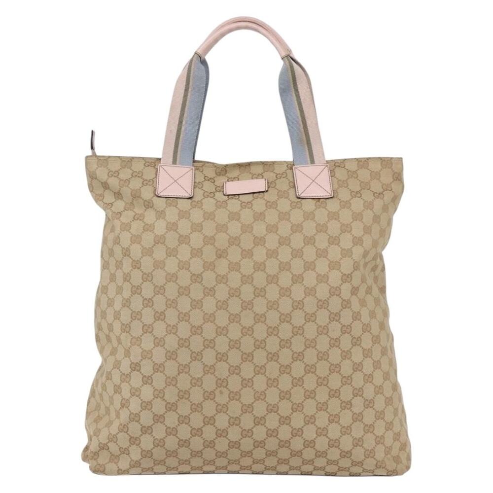 Gucci GG Canvas Web Tote Bag Beige